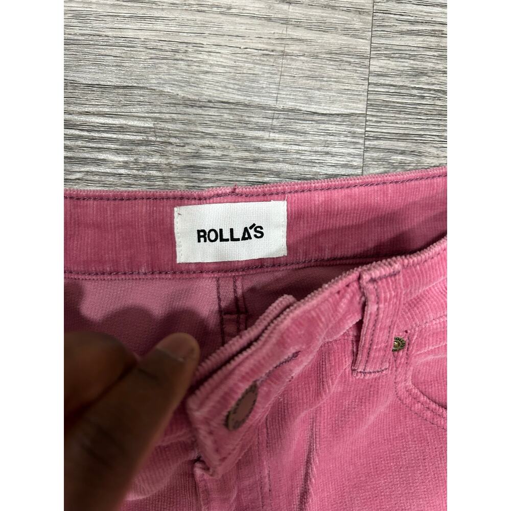 Rollas Womens Size 29 Pink Corduroy Eastcoast Crop Flare High Rise Pants Trouser - Picture 2 of 8